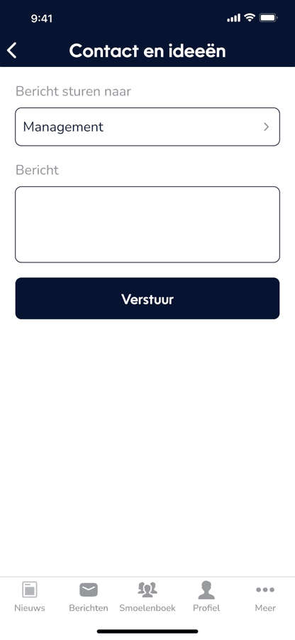 Contact en ideeën in de app
