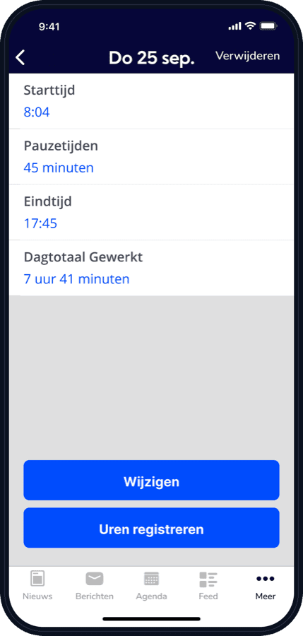 Uren registreren in de People Appy app